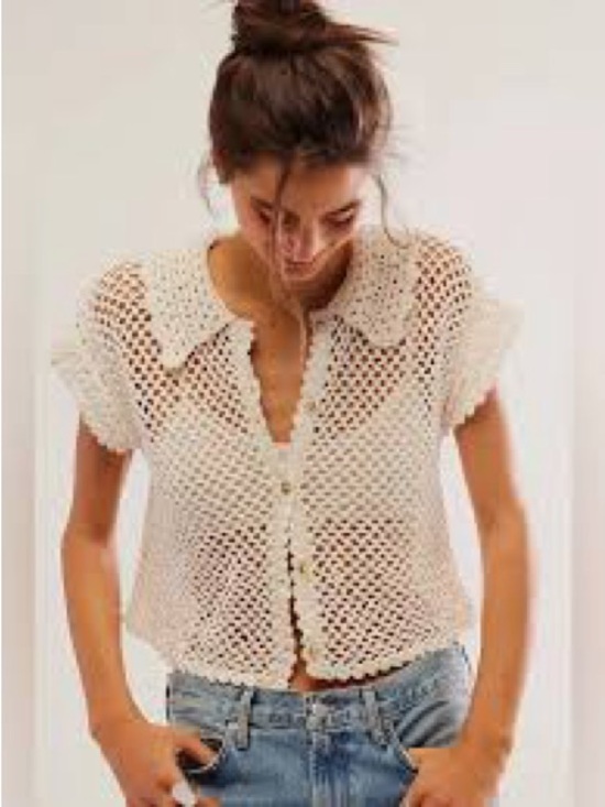 Free People Tops - Free People Lilly Cream Crochet Top Womens